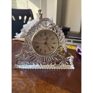 Vintage Madison Avenue, Large, Lead Crystal, Quartz Desk Clock 1980s 8”